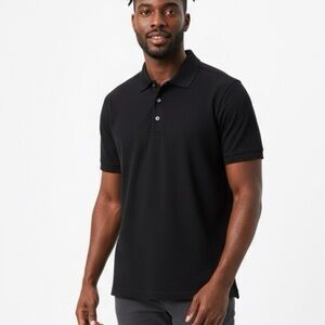 Bolle Textured Black Polo Shirt. XL